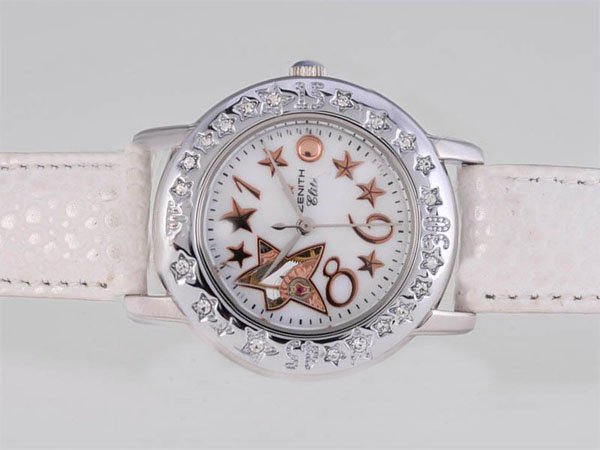 Zenith Star 03.1223.68/85.C632 Round Stainless Steel Case White Dial Watch