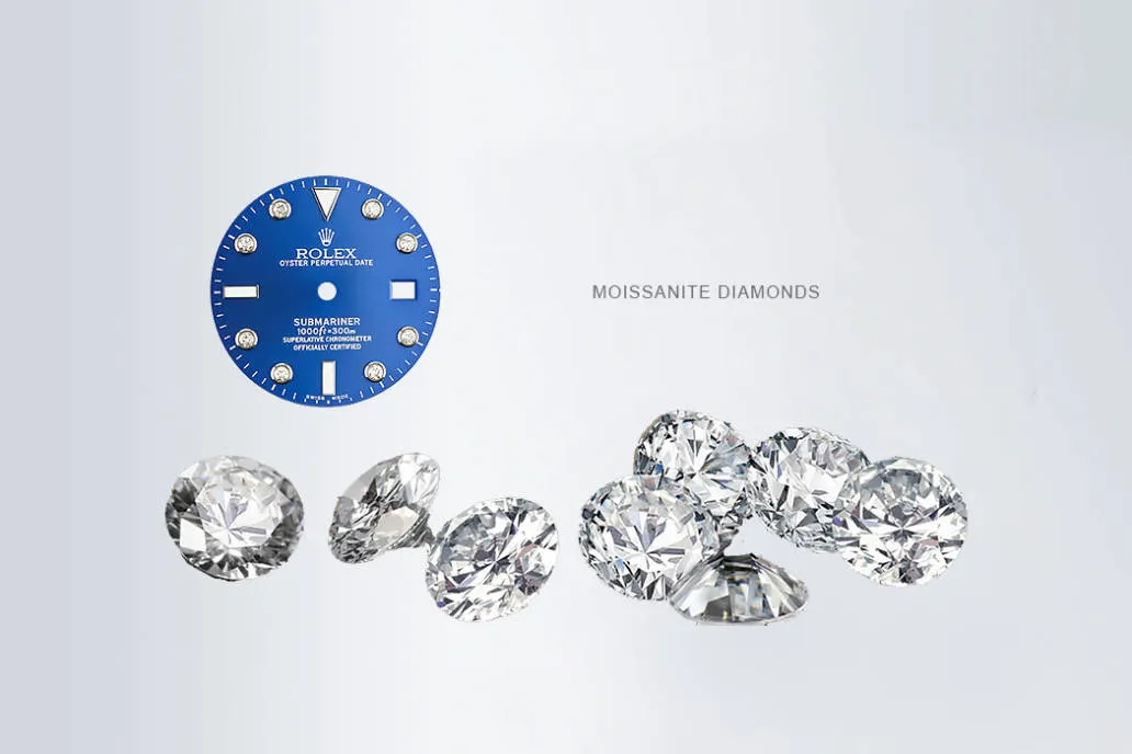Blue dial with moissanite diamonds – replica Rolex Submariner 2025
