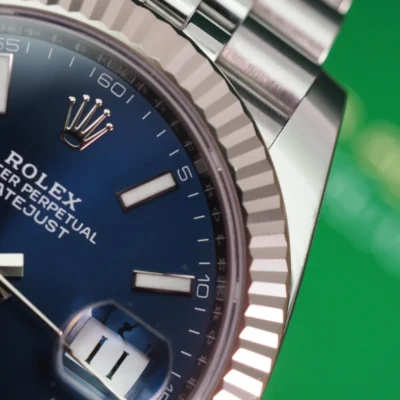 Replica Rolex Datejust Blue Dial 126334 Jubilee Perspective View