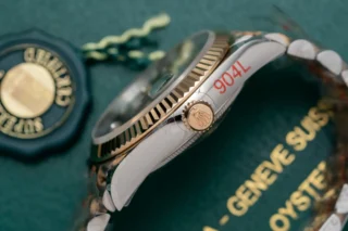 Replica Rolex Datejust Black Dial Diamond Numerals Jubilee Bracelet Two Toned