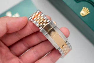 Replica Rolex Datejust Black Dial Diamond Numerals Jubilee Bracelet Two Toned