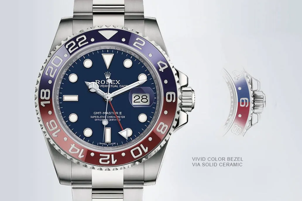 Pepsi ceramic bezel vivid color – replica Rolex GMT-Master II 2025